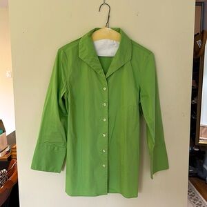 Green Lands’ End button down blouse